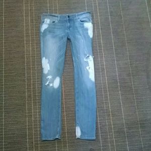 Women's ripped faded jeans